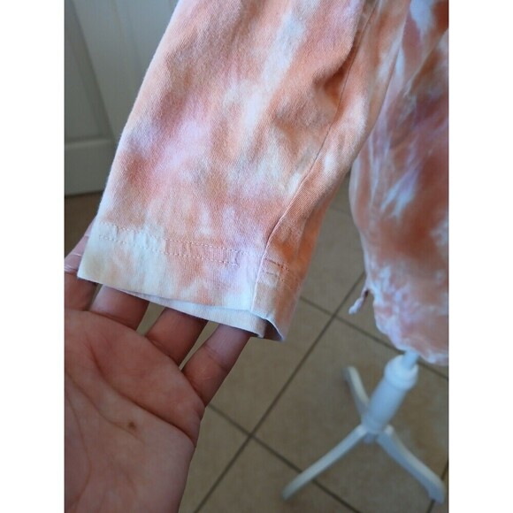 Victoria Secret "PINK" orange tie-dye t shirt 3/4 Sleeve Round Neck Medium Y2K - Picture 5 of 15